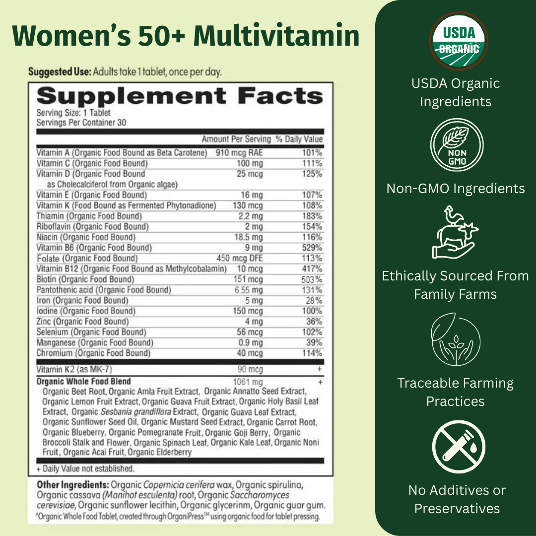 Women's 50+ Multi Once Daily - EarthFirst Organic